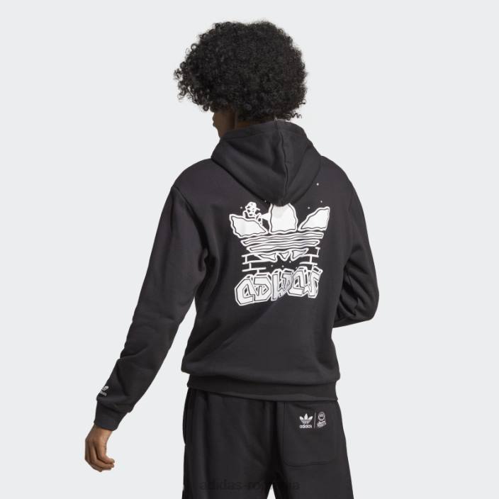 Adidas graphics hack the elite hoodie adidas negru bărbați negru 2JBN6300