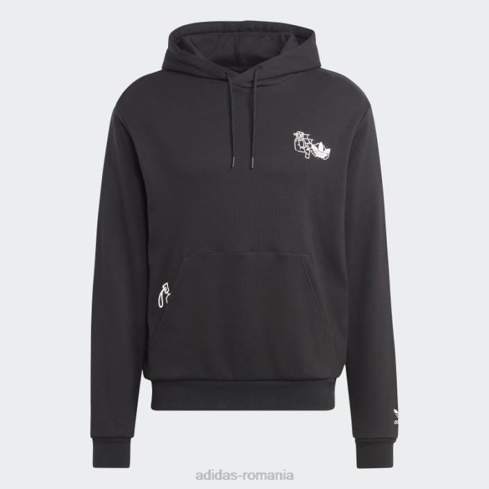 Adidas graphics hack the elite hoodie adidas negru bărbați negru 2JBN6300