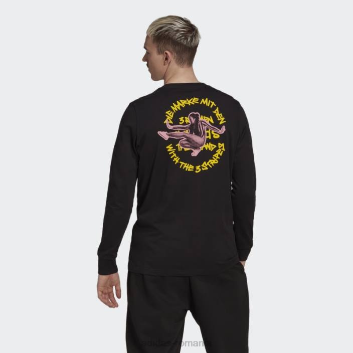 Adidas graphics unit tricou cu mânecă lungă, negru bărbați negru 2JBN7189