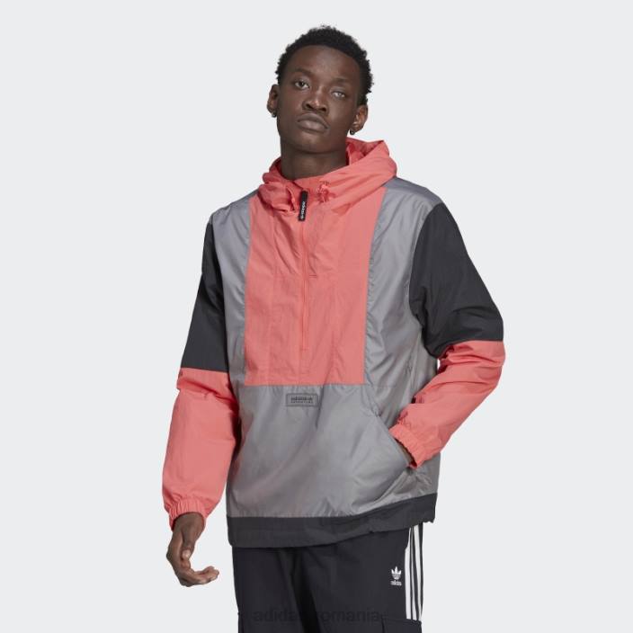 Adidas grey adventure blocked windbreaker fierbinte bărbați gri/turbo 2JBN15011