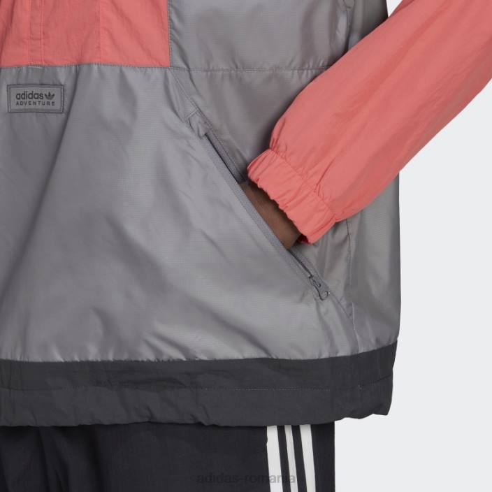 Adidas grey adventure blocked windbreaker fierbinte bărbați gri/turbo 2JBN15011