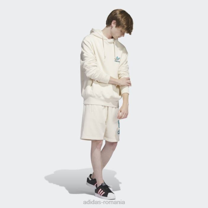 Adidas hanoraș cu glugă cu trefoil stivuit, nevopsit bărbați nevopsit/negru/mint rush/cian 2JBN6445