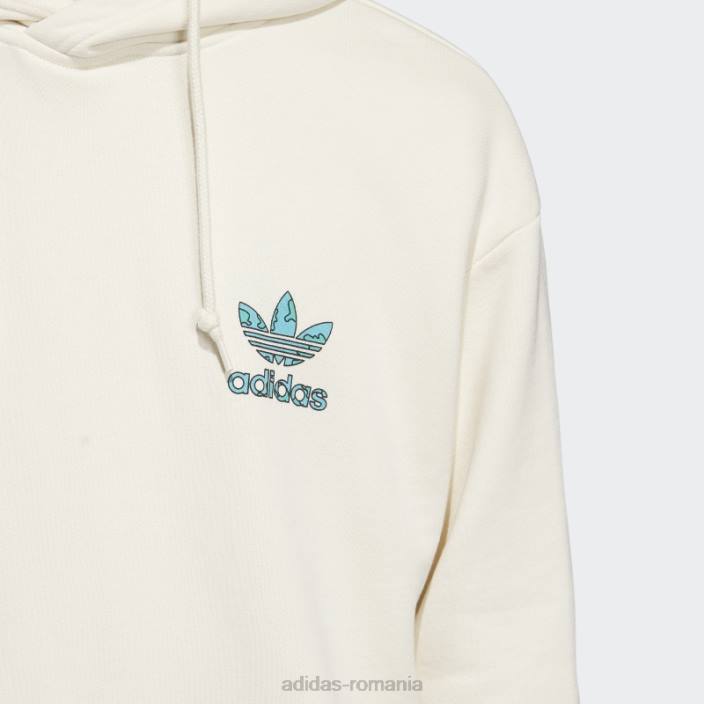Adidas hanoraș cu glugă cu trefoil stivuit, nevopsit bărbați nevopsit/negru/mint rush/cian 2JBN6445