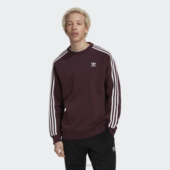 Adidas hanorac adicolor classics cu 3 dungi maro bărbați maro 2JBN6620