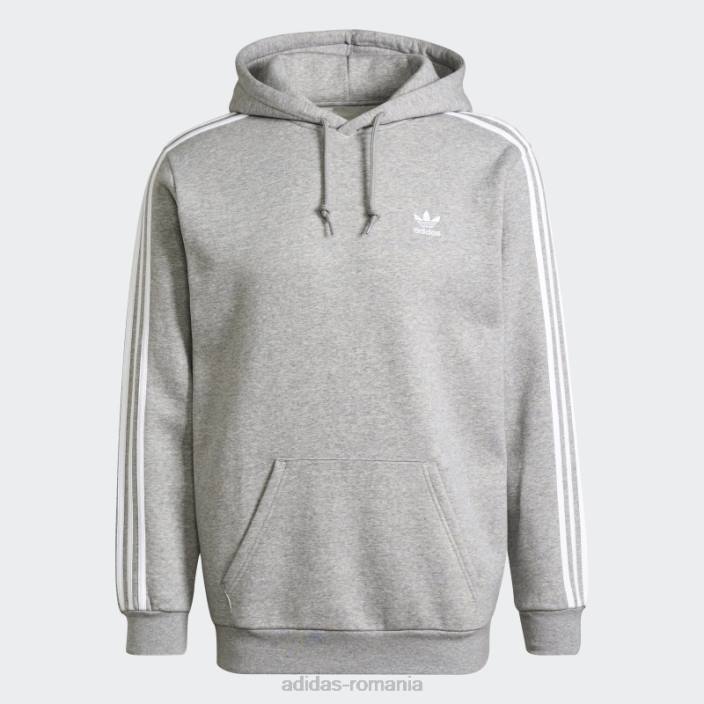 Adidas hanorac adicolor classics gri mediu cu 3 dungi bărbați gri mediu 2JBN5896