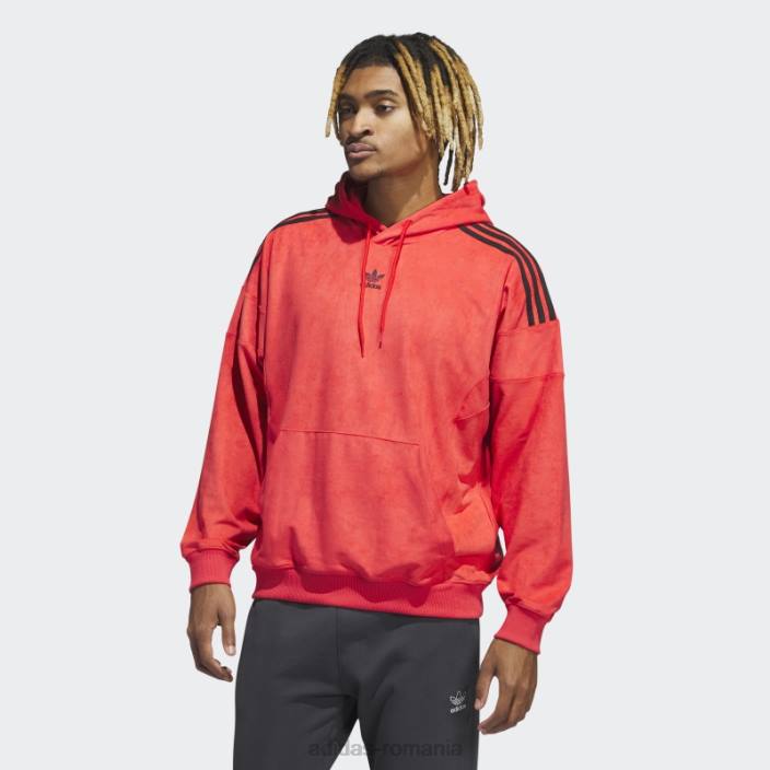 Adidas hanoracă adicolor classics plush roșu bărbați roșu 2JBN7297