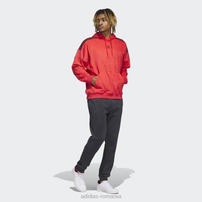Adidas hanoracă adicolor classics plush roșu bărbați roșu 2JBN7297