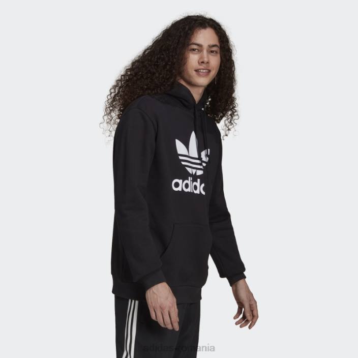 Adidas hanorac adicolor classics trefoil alb bărbați alb negru 2JBN5027