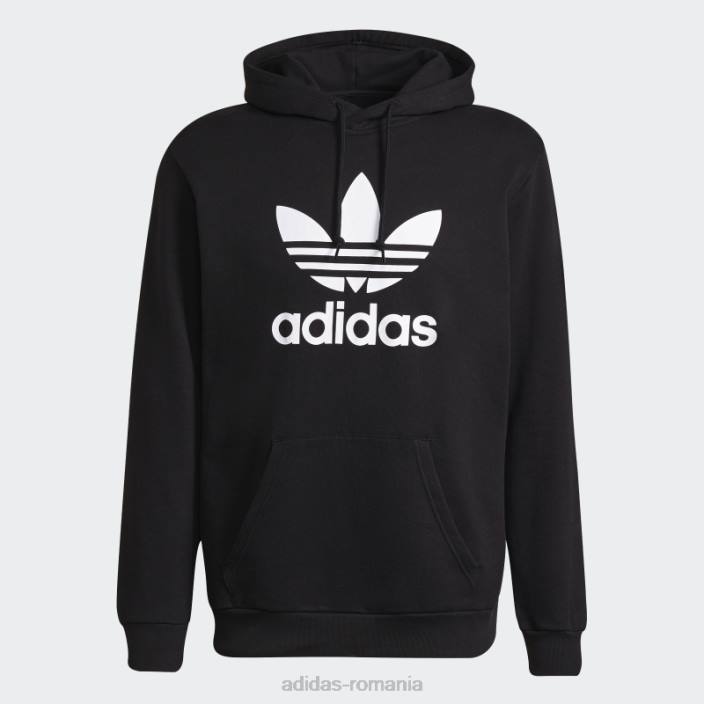 Adidas hanorac adicolor classics trefoil alb bărbați alb negru 2JBN5027