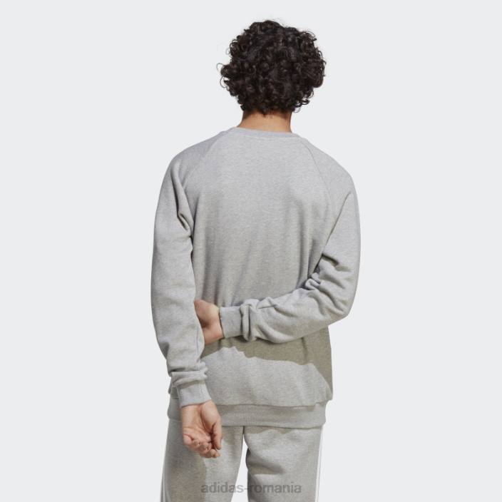 Adidas hanorac adicolor classics trefoil crewneck gri mediu bărbați gri mediu 2JBN5390