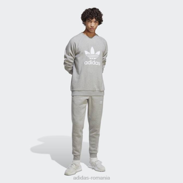 Adidas hanorac adicolor classics trefoil crewneck gri mediu bărbați gri mediu 2JBN5390