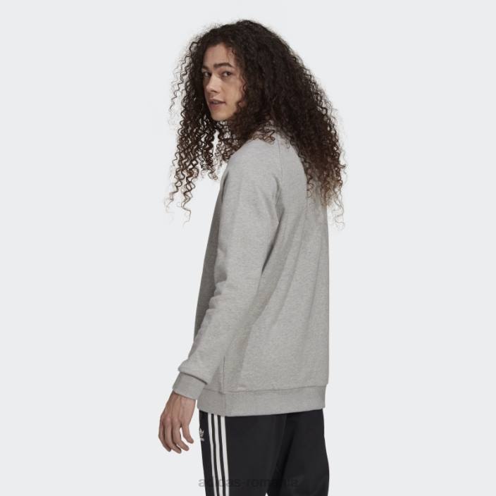 Adidas hanorac adicolor classics trefoil crewneck gri mediu bărbați gri mediu/alb 2JBN1495