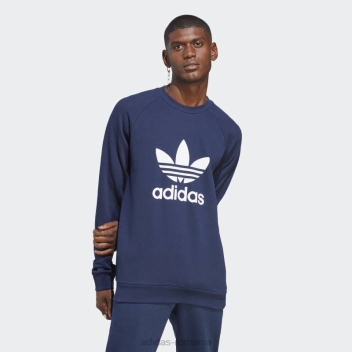 Adidas hanorac adicolor classics trefoil crewneck night indigo bărbați indigo de noapte 2JBN4925