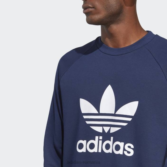 Adidas hanorac adicolor classics trefoil crewneck night indigo bărbați indigo de noapte 2JBN4925