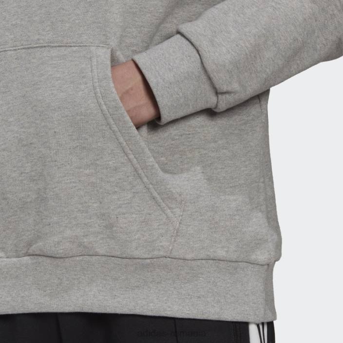 Adidas hanorac adicolor classics trefoil gri mediu bărbați gri mediu/alb 2JBN1256