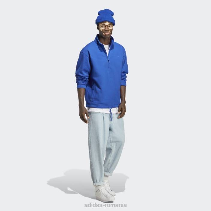 Adidas hanorac adicolor contempo cu jumătate de fermoar albastru bărbați albastru 2JBN5203