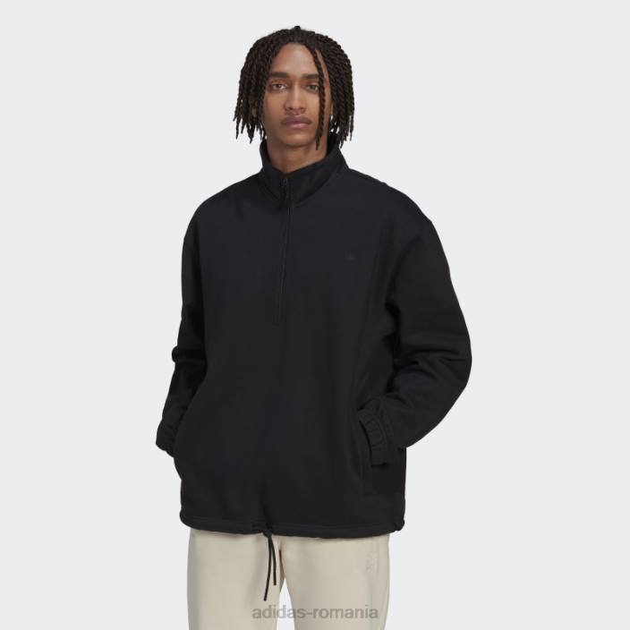 Adidas hanorac adicolor contempo cu jumătate de fermoar negru adidas bărbați negru 2JBN4866