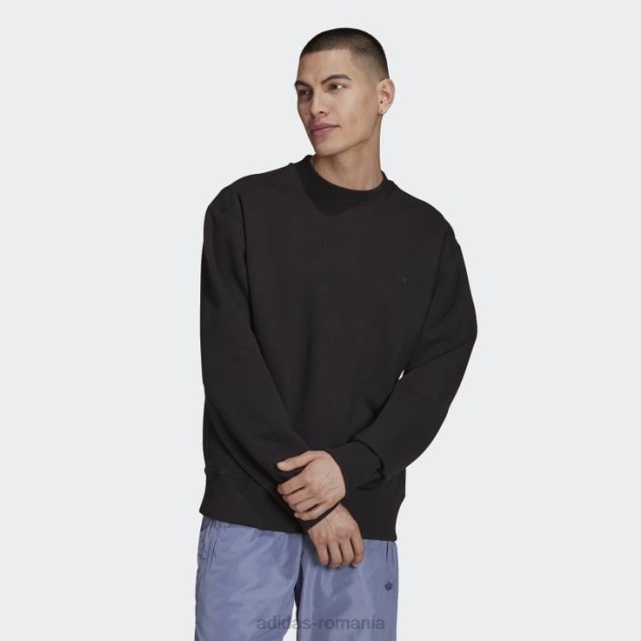 Adidas hanorac adicolor trefoil crewneck negru bărbați negru 2JBN6806