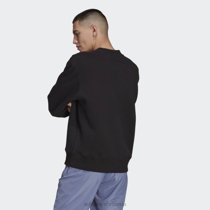 Adidas hanorac adicolor trefoil crewneck negru bărbați negru 2JBN6806