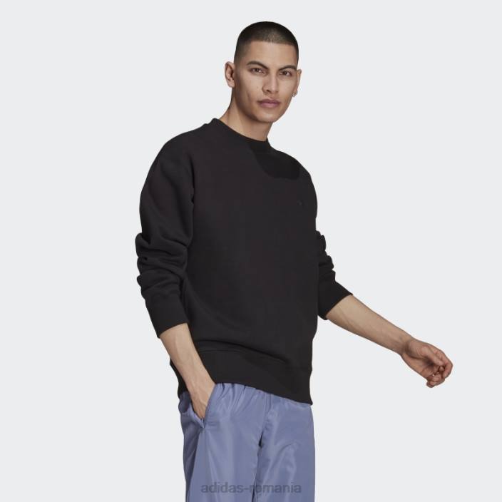 Adidas hanorac adicolor trefoil crewneck negru bărbați negru 2JBN6806