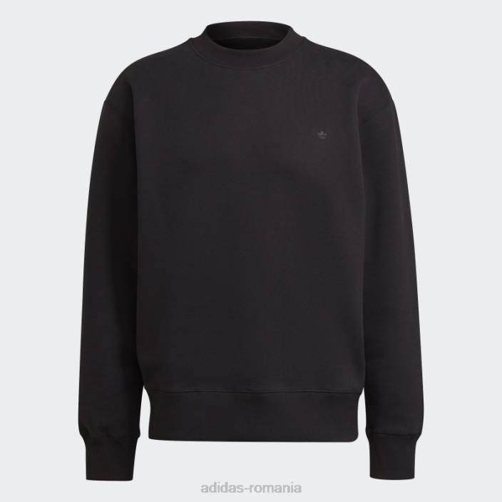 Adidas hanorac adicolor trefoil crewneck negru bărbați negru 2JBN6806