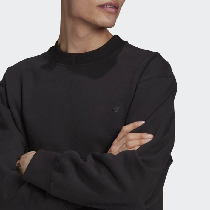 Adidas hanorac adicolor trefoil crewneck negru bărbați negru 2JBN6806
