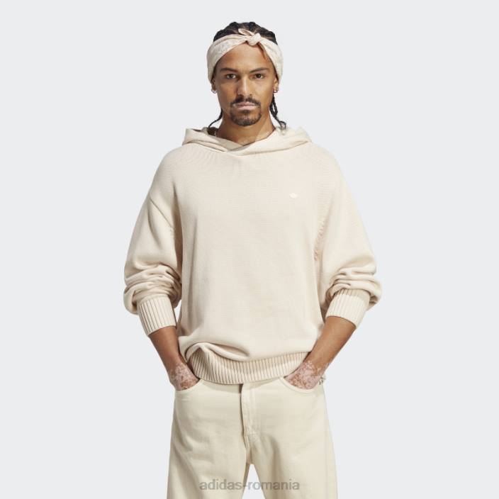 Adidas hanorac alb din tricot premium essentials bărbați alb 2JBN904