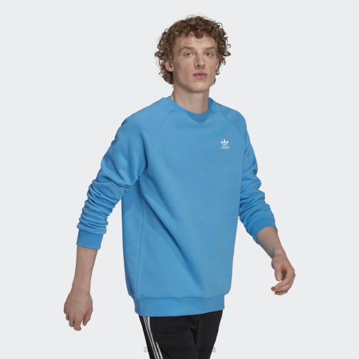 Adidas hanorac albastru adicolor essentials trefoil crewgate bărbați albastru 2JBN6917