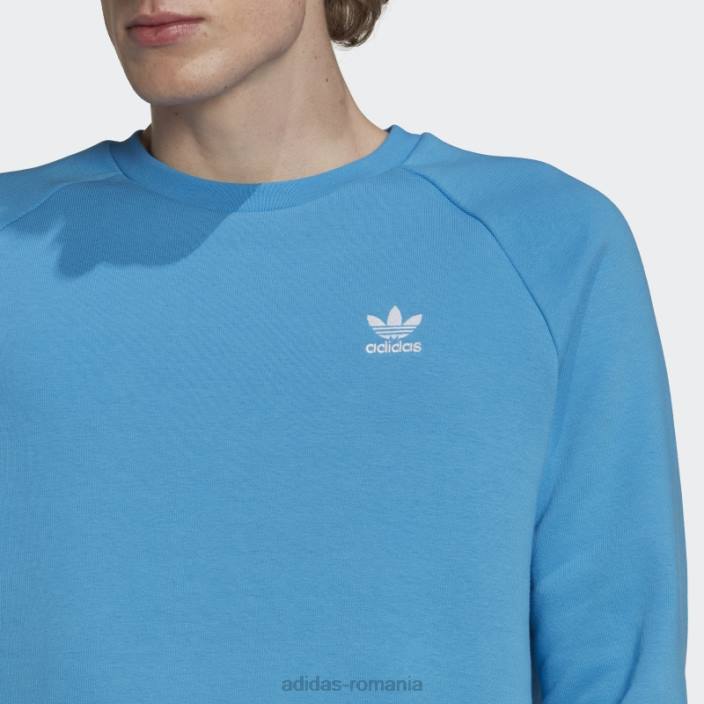 Adidas hanorac albastru adicolor essentials trefoil crewgate bărbați albastru 2JBN6917