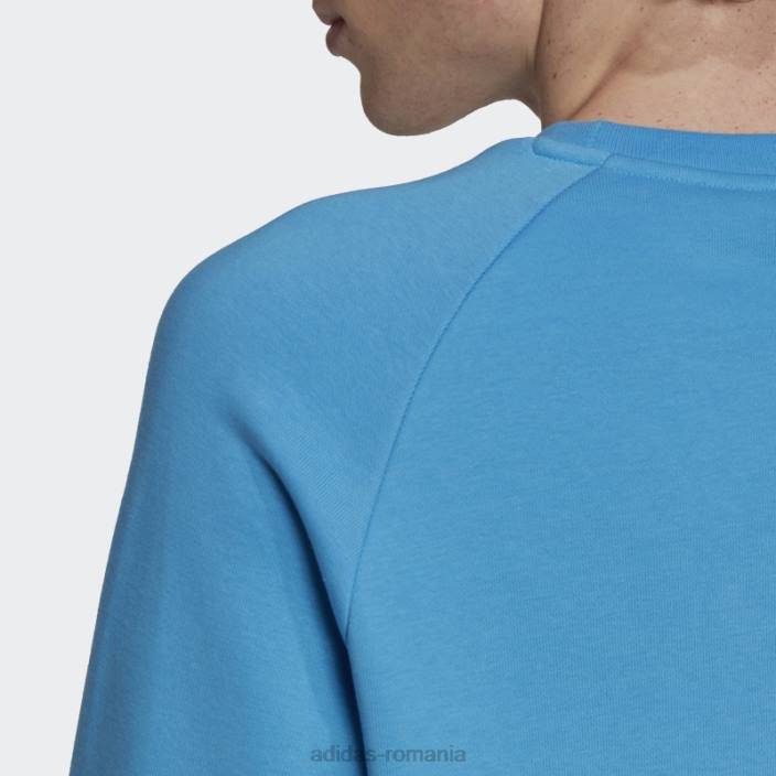 Adidas hanorac albastru adicolor essentials trefoil crewgate bărbați albastru 2JBN6917