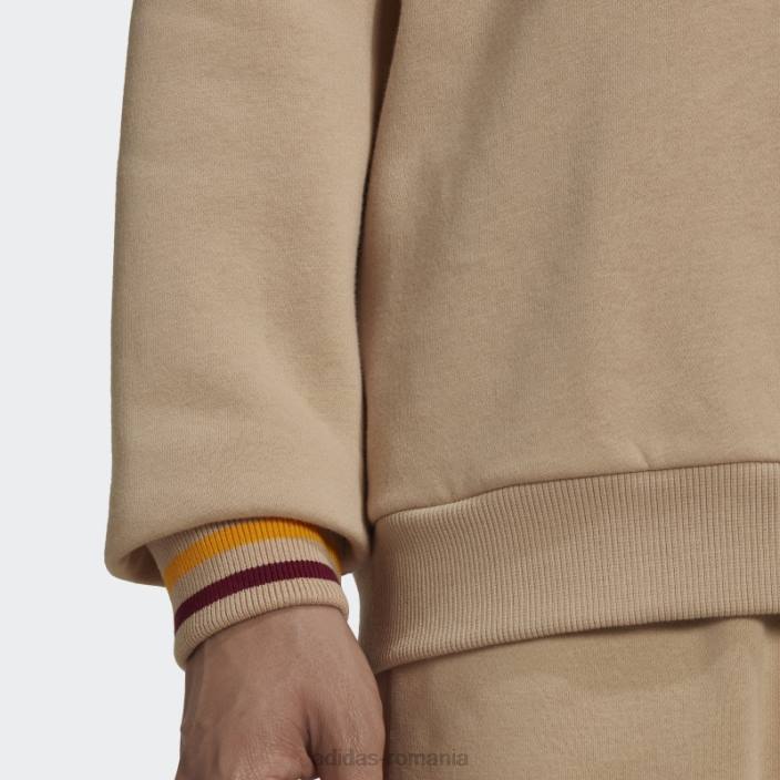 Adidas hanorac bej de varsity cu gât bărbați bej 2JBN6971