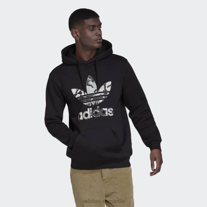 Adidas hanorac cu cap cu cap din seria camo negru adidas bărbați negru 2JBN14742
