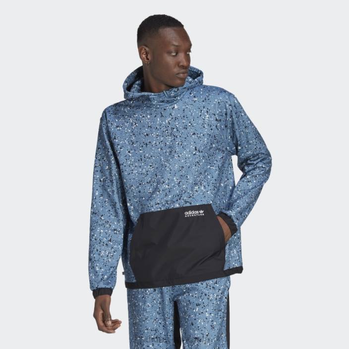 Adidas hanorac cu capota cu imprimeu de iarna aventura multicolor bărbați multicolor/albastru alterat 2JBN1253
