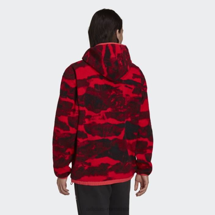 Adidas hanorac cu capota cu imprimeu din fleece polar, roz nucleu, hot adventure bărbați miez roz 2JBN14947