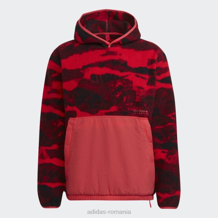 Adidas hanorac cu capota cu imprimeu din fleece polar, roz nucleu, hot adventure bărbați miez roz 2JBN14947