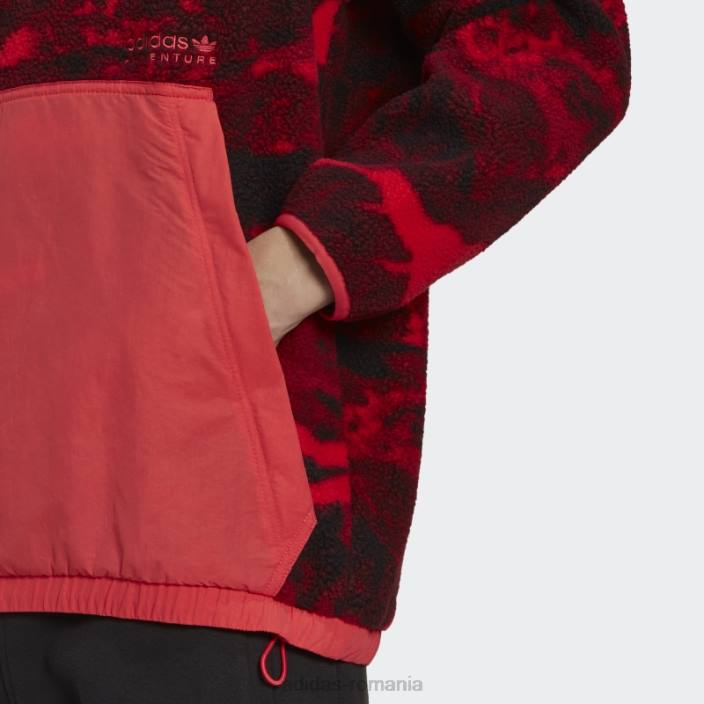 Adidas hanorac cu capota cu imprimeu din fleece polar, roz nucleu, hot adventure bărbați miez roz 2JBN14947