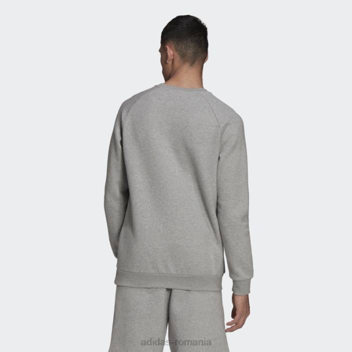 Adidas hanorac cu gât crew trefoil adicolor essentials gri mediu bărbați gri mediu 2JBN4895
