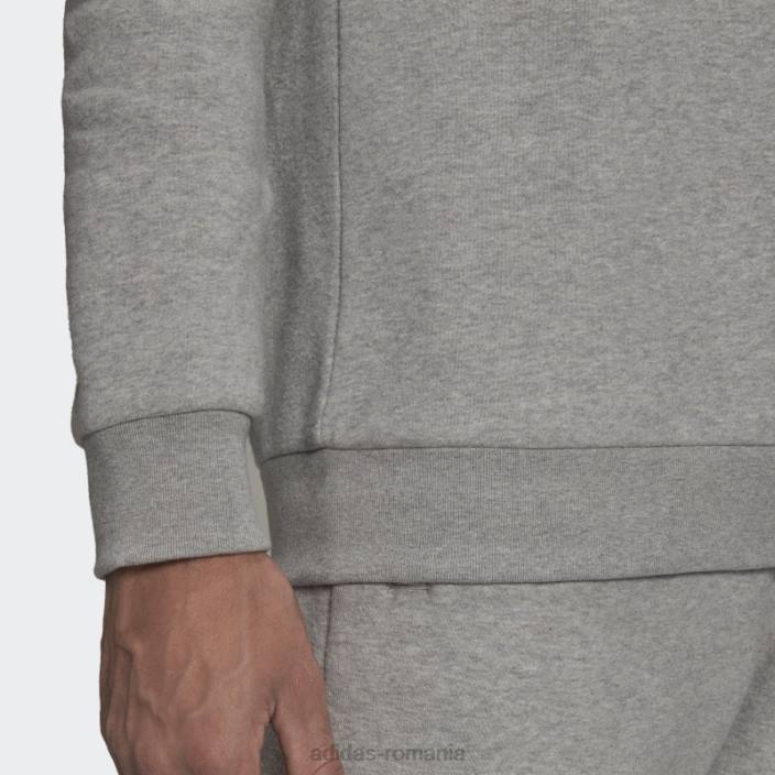 Adidas hanorac cu gât crew trefoil adicolor essentials gri mediu bărbați gri mediu 2JBN4895