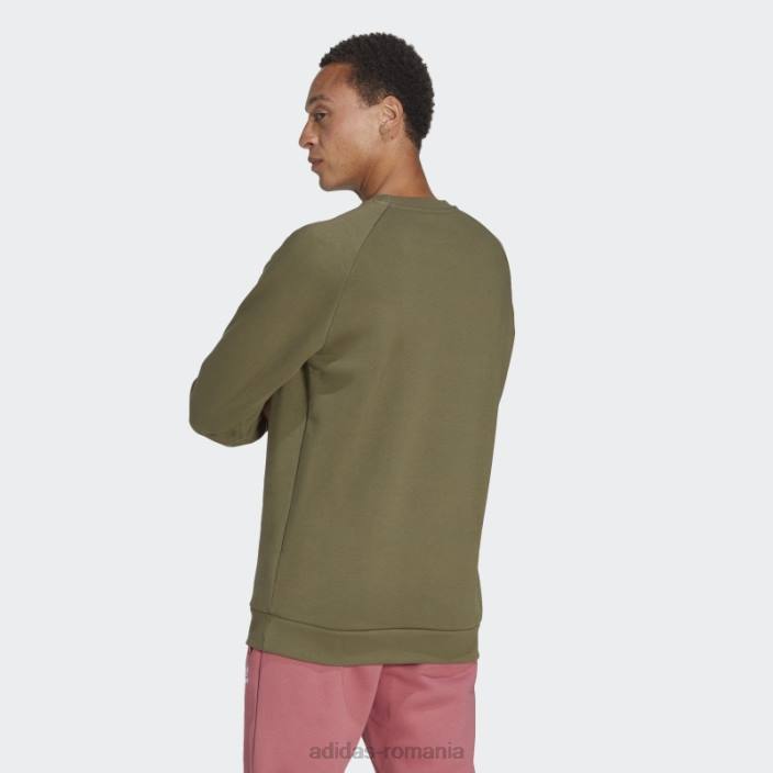 Adidas hanorac cu gât crew trefoil essentials olive bărbați măsline 2JBN5344
