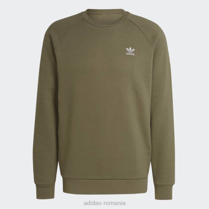 Adidas hanorac cu gât crew trefoil essentials olive bărbați măsline 2JBN5344