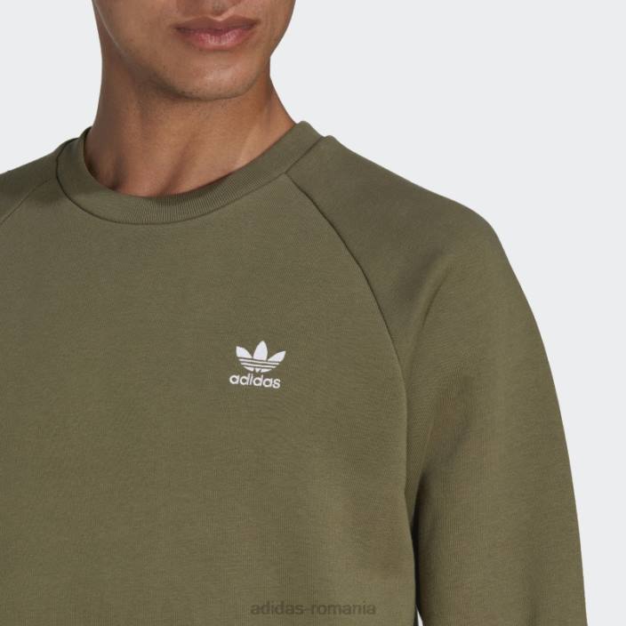 Adidas hanorac cu gât crew trefoil essentials olive bărbați măsline 2JBN5344
