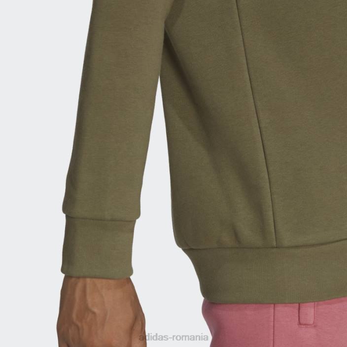 Adidas hanorac cu gât crew trefoil essentials olive bărbați măsline 2JBN5344