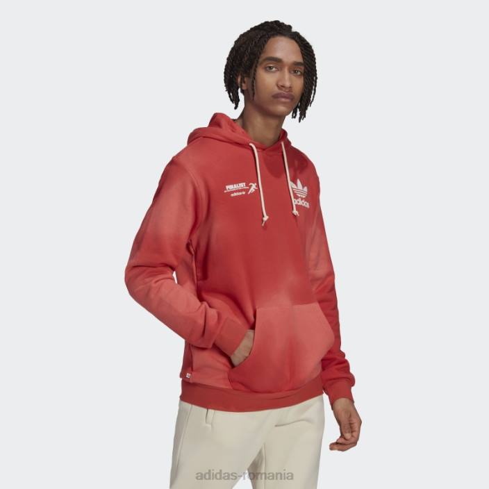 Adidas hanorac cu glugă de club cu grafică roșie bărbați rosu alb 2JBN7283