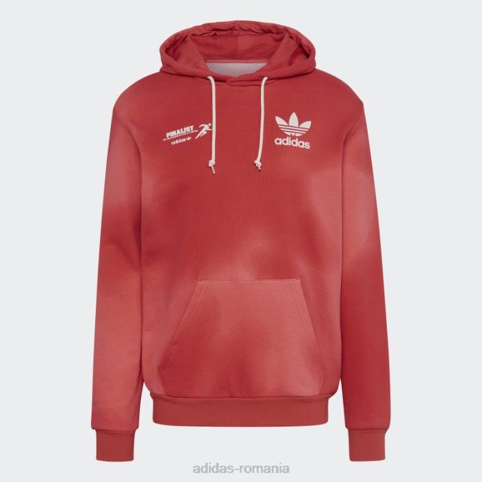 Adidas hanorac cu glugă de club cu grafică roșie bărbați rosu alb 2JBN7283