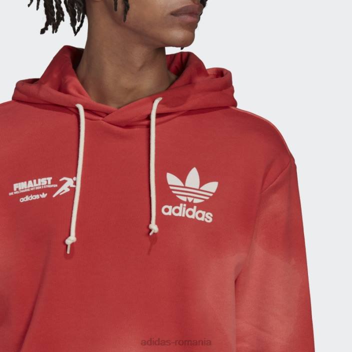 Adidas hanorac cu glugă de club cu grafică roșie bărbați rosu alb 2JBN7283