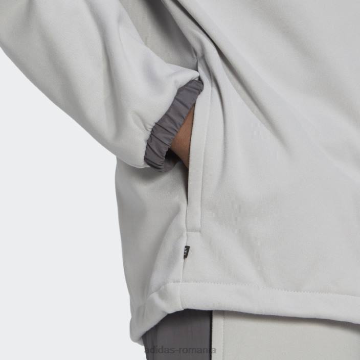 Adidas hanorac cu glugă în amestec de țesături de iarnă, gri bărbați gri 2JBN7328