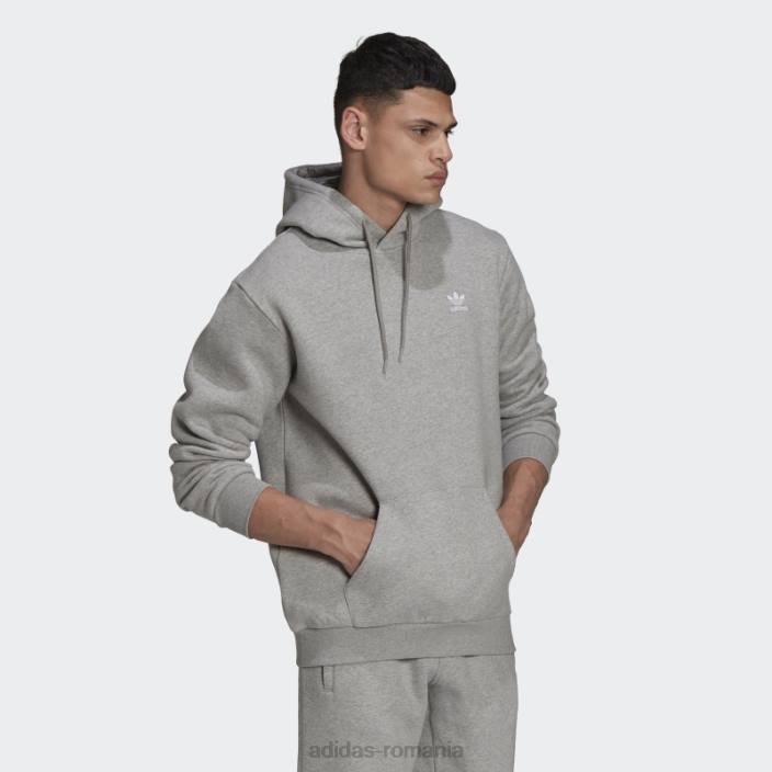 Adidas hanorac cu glugă trifoil adicolor essentials gri mediu bărbați gri mediu 2JBN4978