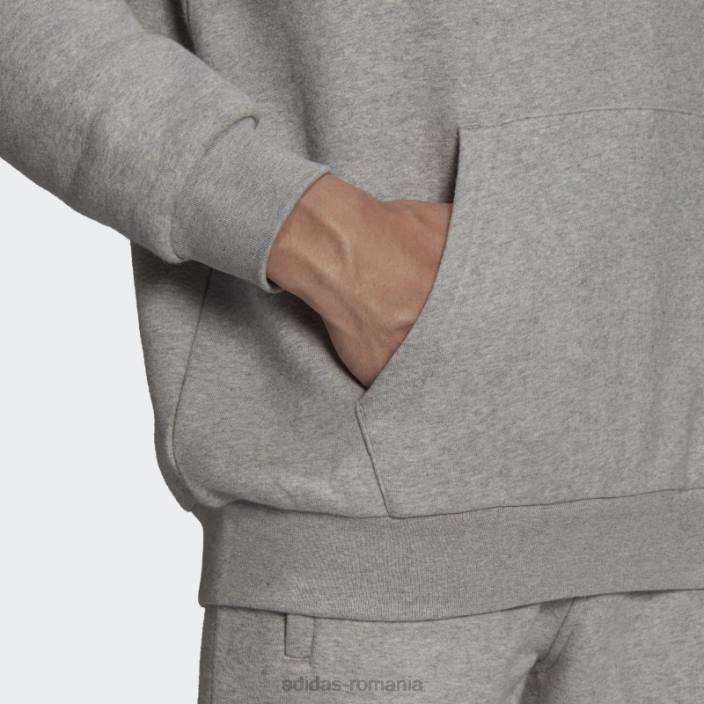 Adidas hanorac cu glugă trifoil adicolor essentials gri mediu bărbați gri mediu 2JBN4978