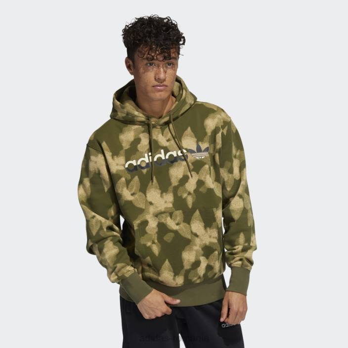 Adidas hanorac cu imprimeu peste tot cu frunze de iarna olive bărbați măsline 2JBN15133