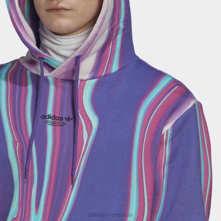 Adidas hanorac cu imprimeu suprareal, purple rush bărbați papură violet 2JBN7183